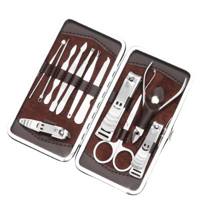 2017 top selling 12pcs manicure tools set stainless steel nail clippers scissors beauty tools